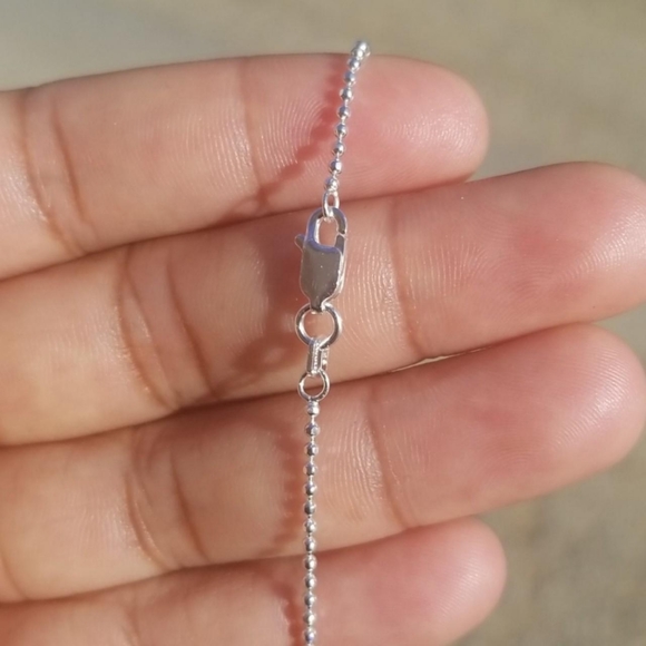 Sterling Silver 925 Diamond Cut Bead 150 Chains 1.5mm 18" - Picture 3 of 3